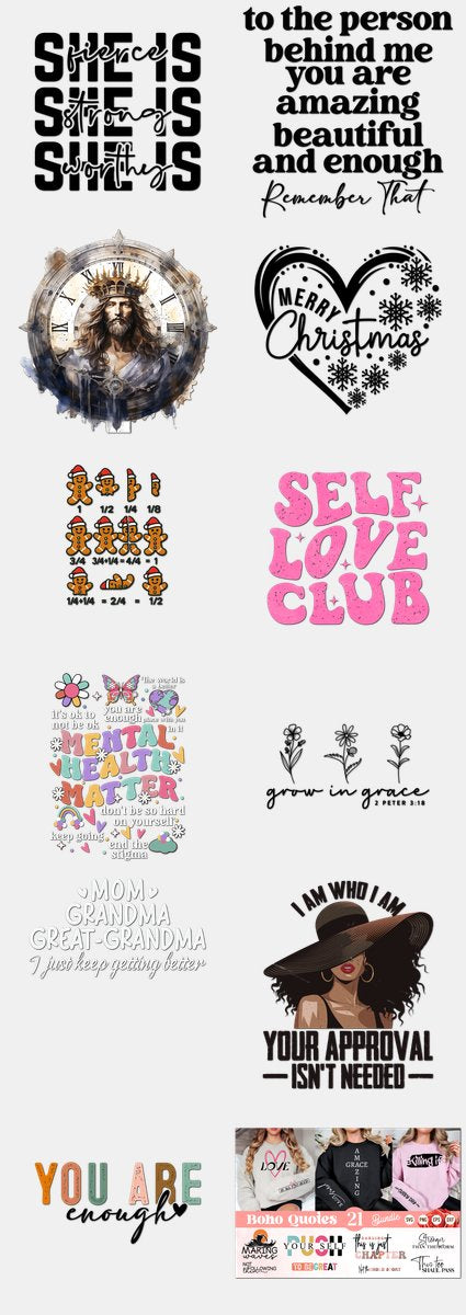 Christmas DTF Transfers Gang Sheet – 14 | 12 Designs Ready to Press