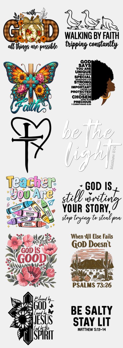 Faith & Christian DTF Transfers Gang Sheet – 08 | 12... — DTF Transfer