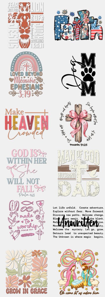 Faith & Christian DTF Transfers Gang Sheet – 09 | 12... — DTF Transfer