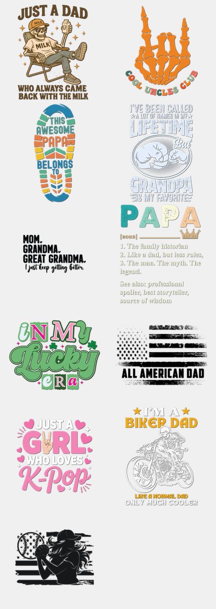 Father's Day DTF Transfers Gang Sheet – 13 | 11 Designs Ready to Press