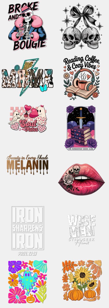 Halloween DTF Transfers Gang Sheet – 14 | 12 Designs Ready to Press