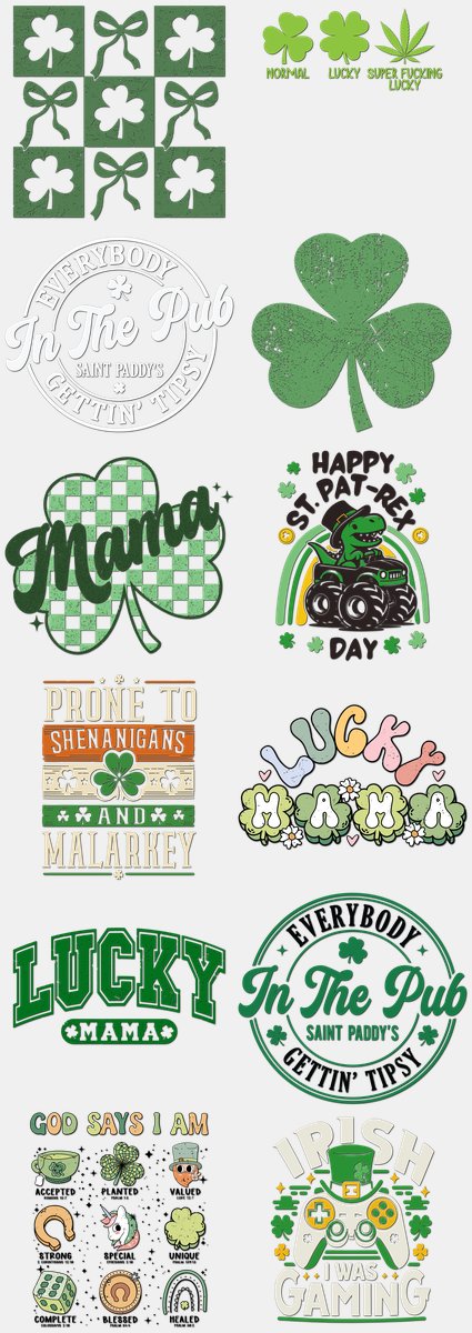 St. Patrick's Day DTF Transfers Gang Sheet – 02 | 12... — DTF Transfer