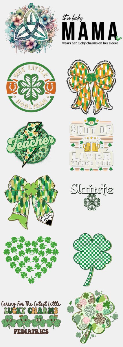 St. Patrick's Day DTF Transfers Gang Sheet – 05 | 12... — DTF Transfer