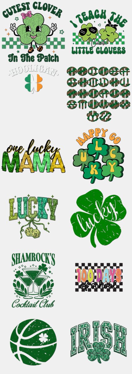 St. Patrick's Day DTF Transfers Gang Sheet – 06 | 12... — DTF Transfer