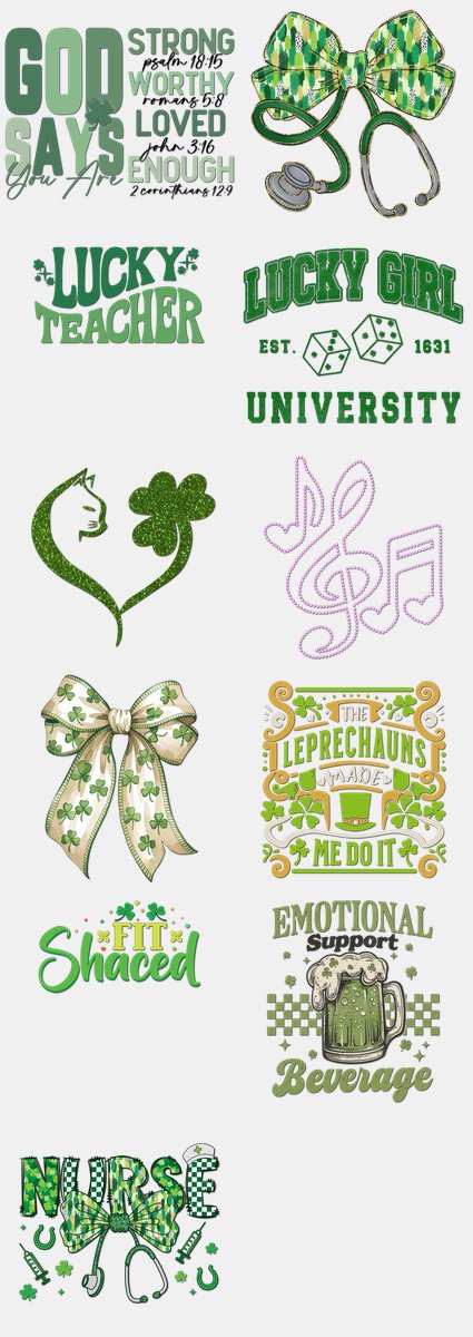 St. Patrick's Day DTF Transfers Gang Sheet – 07 | 11... — DTF Transfer