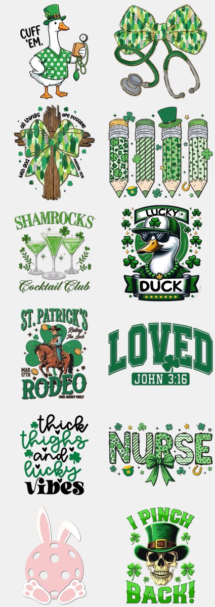 St. Patrick's Day DTF Transfers Gang Sheet – 08 | 12... — DTF Transfer