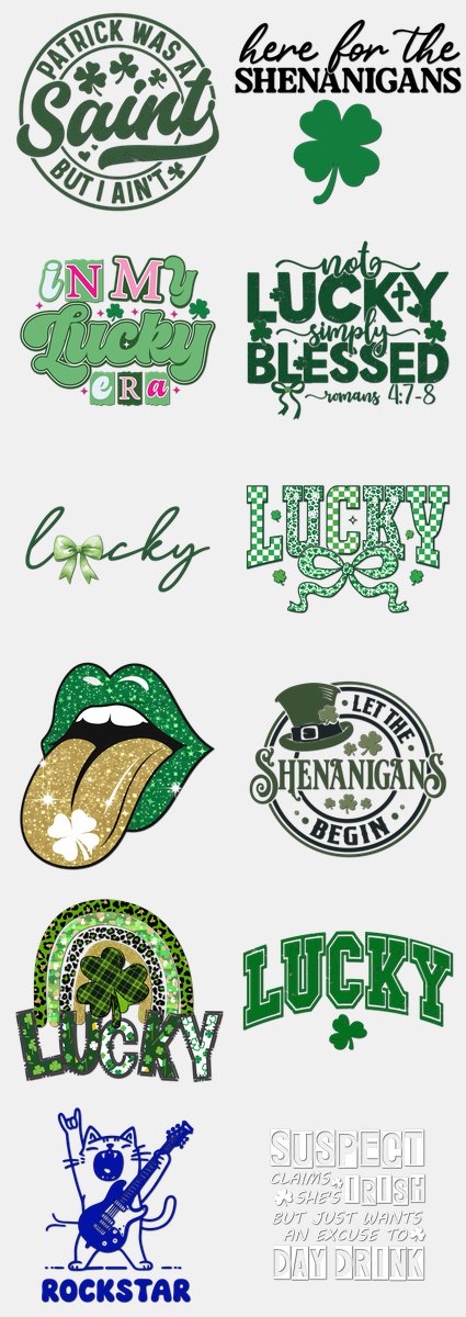 St. Patrick's Day DTF Transfers Gang Sheet – 10 | 12... — DTF Transfer