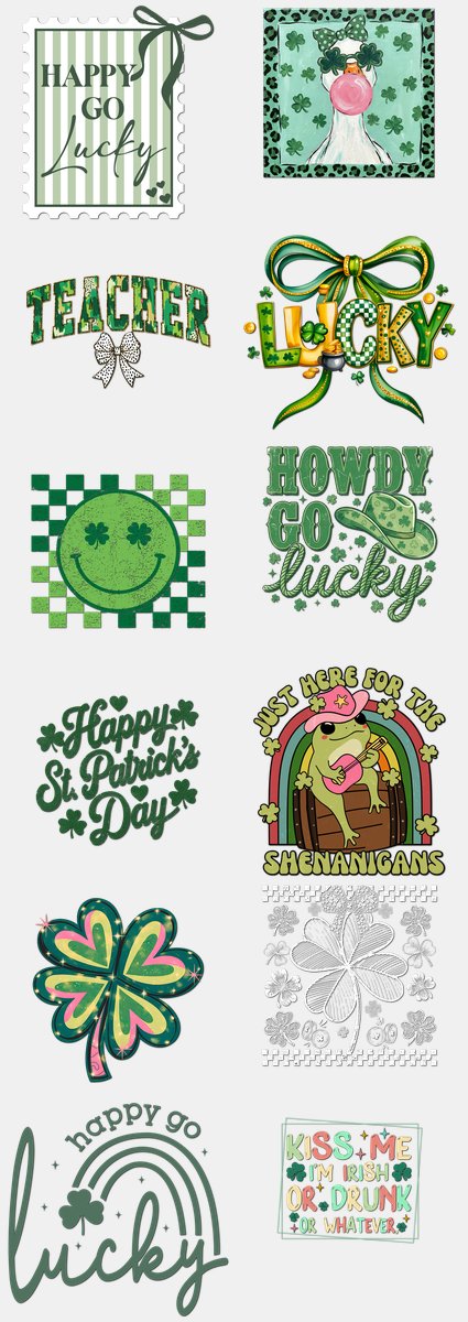 St. Patrick's Day DTF Transfers Gang Sheet – 11 | 12... — DTF Transfer