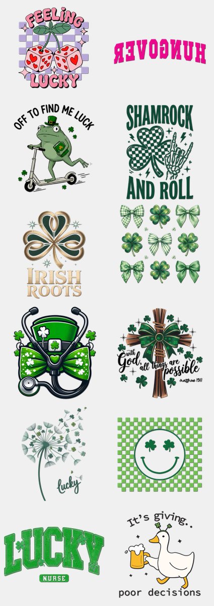 St. Patrick's Day DTF Transfers Gang Sheet – 12 | 12... — DTF Transfer