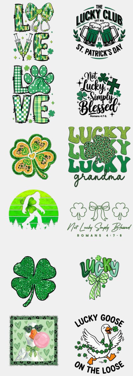 St. Patrick's Day DTF Transfers Gang Sheet – 13 | 12... — DTF Transfer