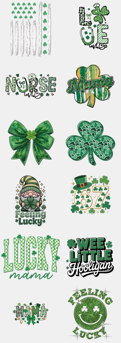 St. Patrick's Day DTF Transfers Gang Sheet – 14 | 12... — DTF Transfer