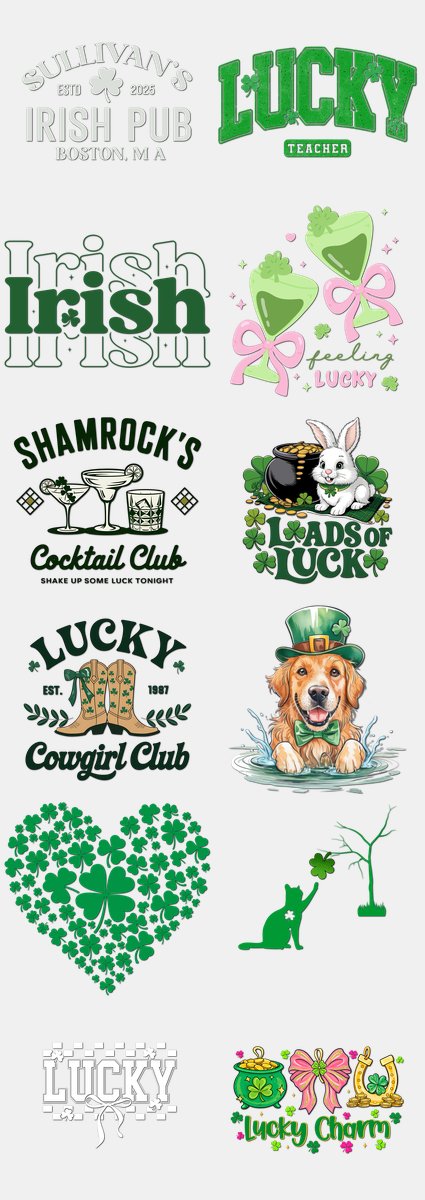 St. Patrick's Day DTF Transfers Gang Sheet – 16 | 12... — DTF Transfer
