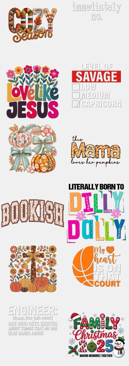 Thanksgiving DTF Transfers Gang Sheet – 14 | 12 Designs Ready to Press