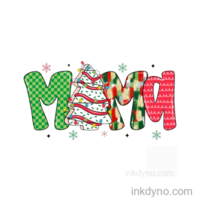 Preppy Mama Tree Cake DTF Transfer – Ready to Press (Christmas)