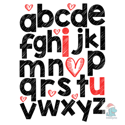 Valentine Alphabet T-Shirt Design for Teachers - DTF Transfer
