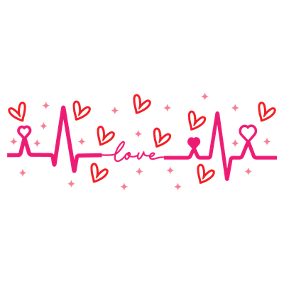 Love Heartbeat Valentines Day - DTF Transfer