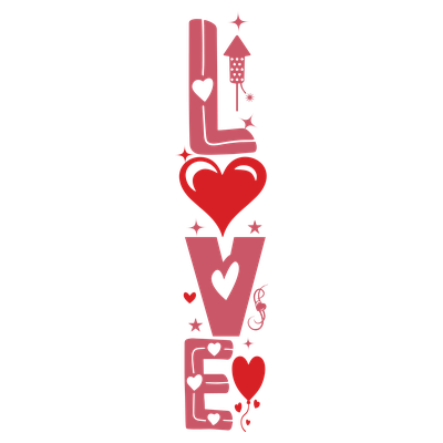 Vertical Love Valentine - DTF Transfer