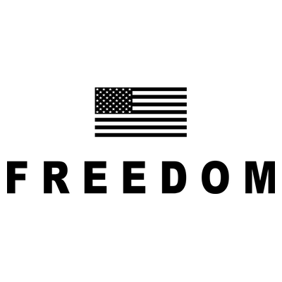 Freedom W American Flag in Black and Whi - DTF Transfer