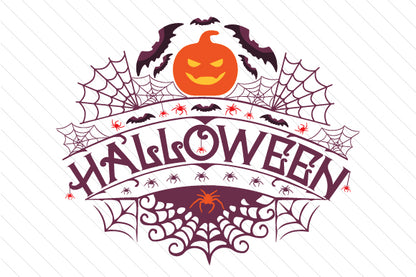 Spiderweb and Pumpkin Halloween