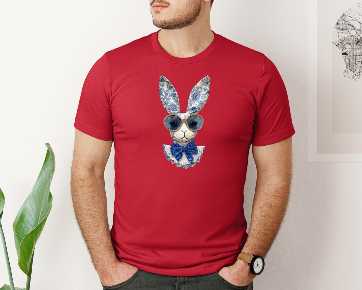 brand:Bella Canvas|color:Red|Cute Bunny T Shirt Bunny 2 Graphic T-Shirt