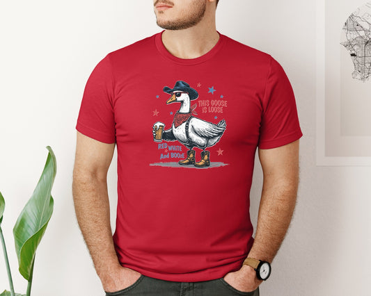 This Goose Is Loose Red White Blue Shirt Graphic T-Shirt