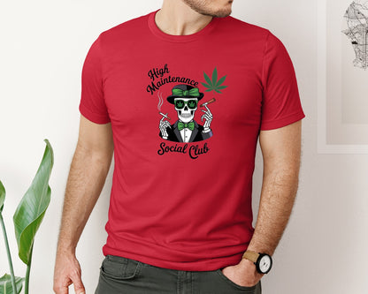 brand:Bella Canvas|color:Red|High Maintenance Social Club 4 Graphic T-Shirt