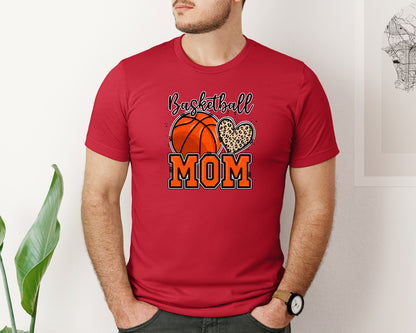 brand:Bella Canvas|color:Red|Basketball Mom Design Graphic T-Shirt