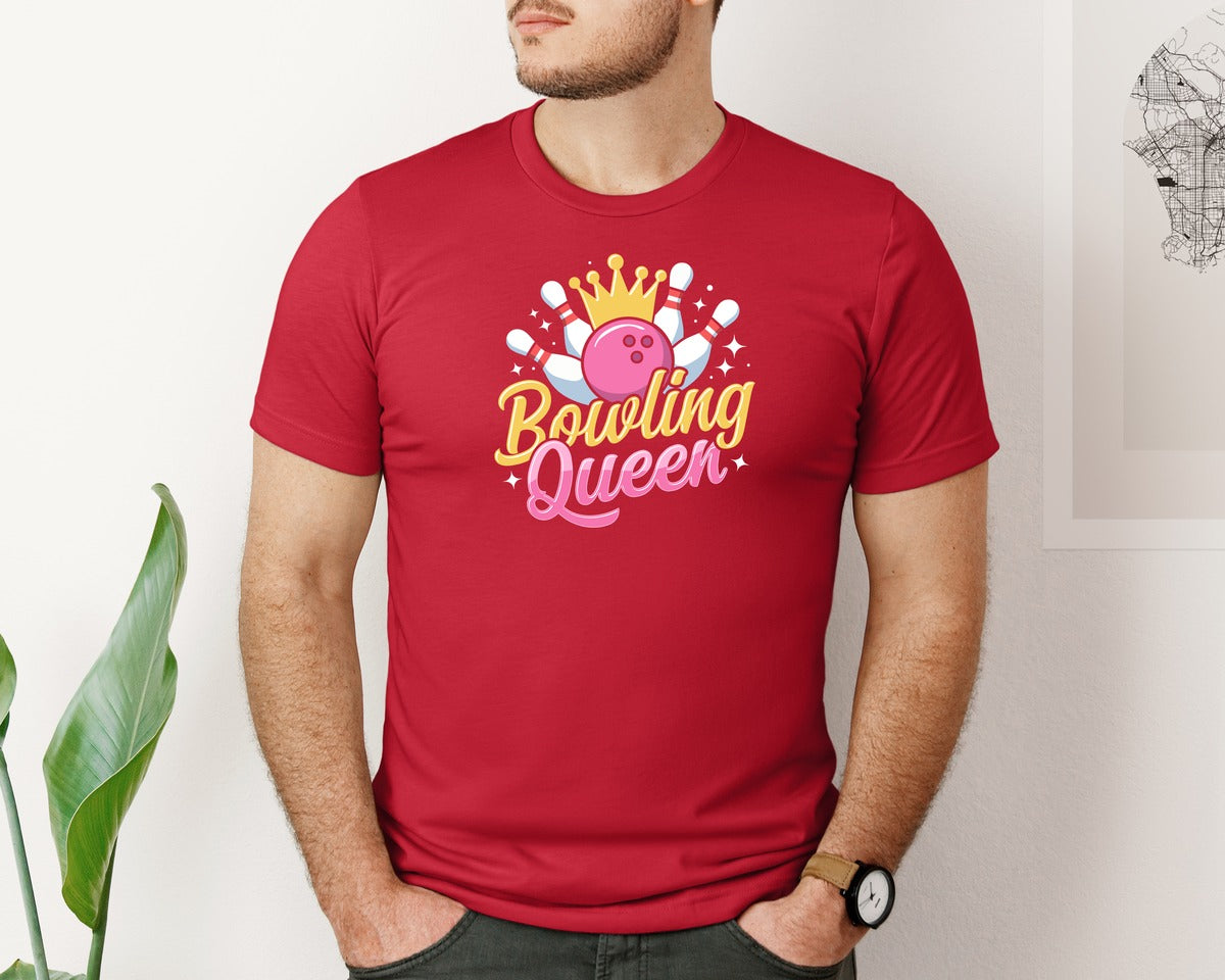 brand:Bella Canvas|color:Red|Bowling Graphic Graphic T-Shirt