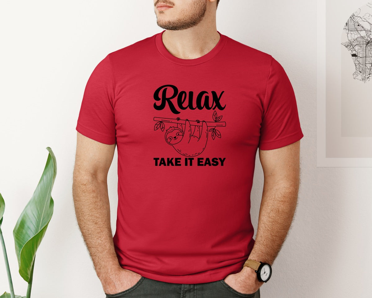brand:Bella Canvas|color:Red|Relax Take It Easy T Shirt Graphic T-Shirt