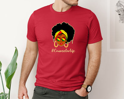 brand:Bella Canvas|color:Red|Counselor Life Career T Shirt Graphic T-Shirt