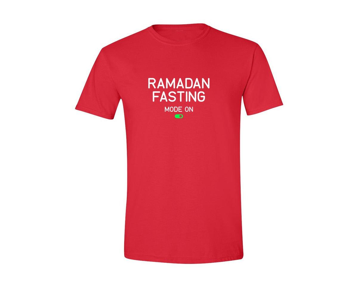 brand:Generic|color:Red|Ramadan Fasting Mode On Ramadan Typogra Graphic T-Shirt
