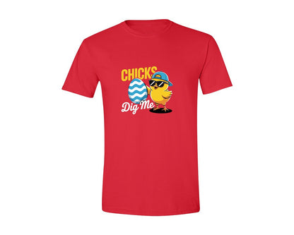 brand:Generic|color:Red|Chicks Dig Me Chick 3 Graphic T-Shirt