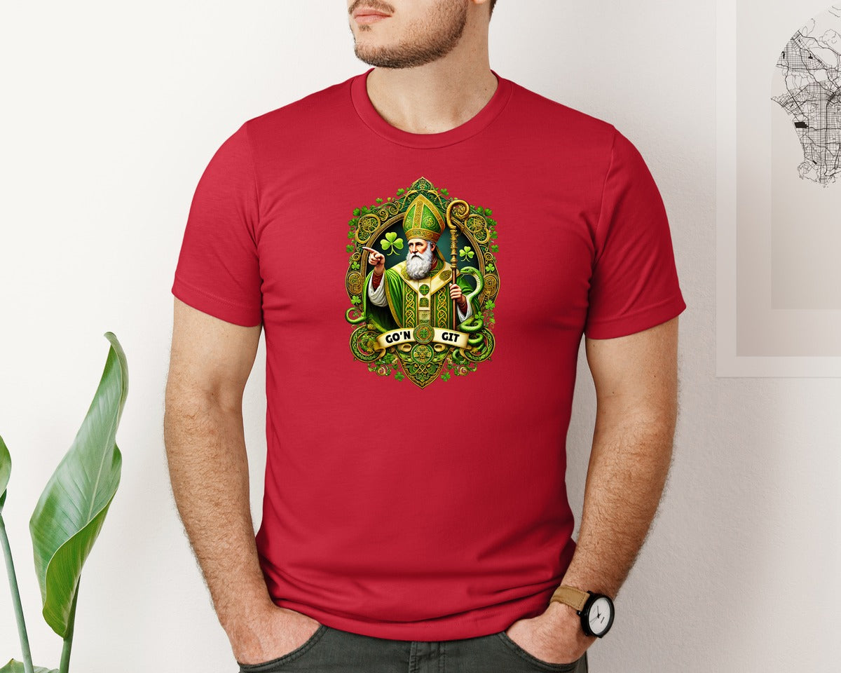 brand:Bella Canvas|color:Red|St Patricks Day Saint Patrick Graphic T-Shirt