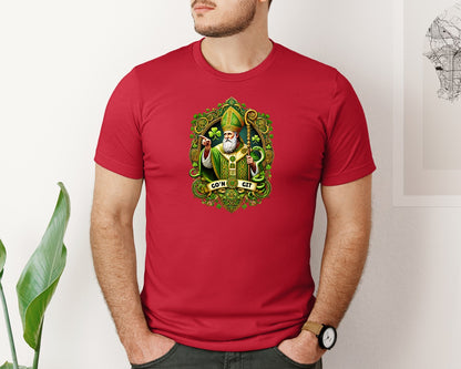 brand:Bella Canvas|color:Red|St Patricks Day Saint Patrick Graphic T-Shirt