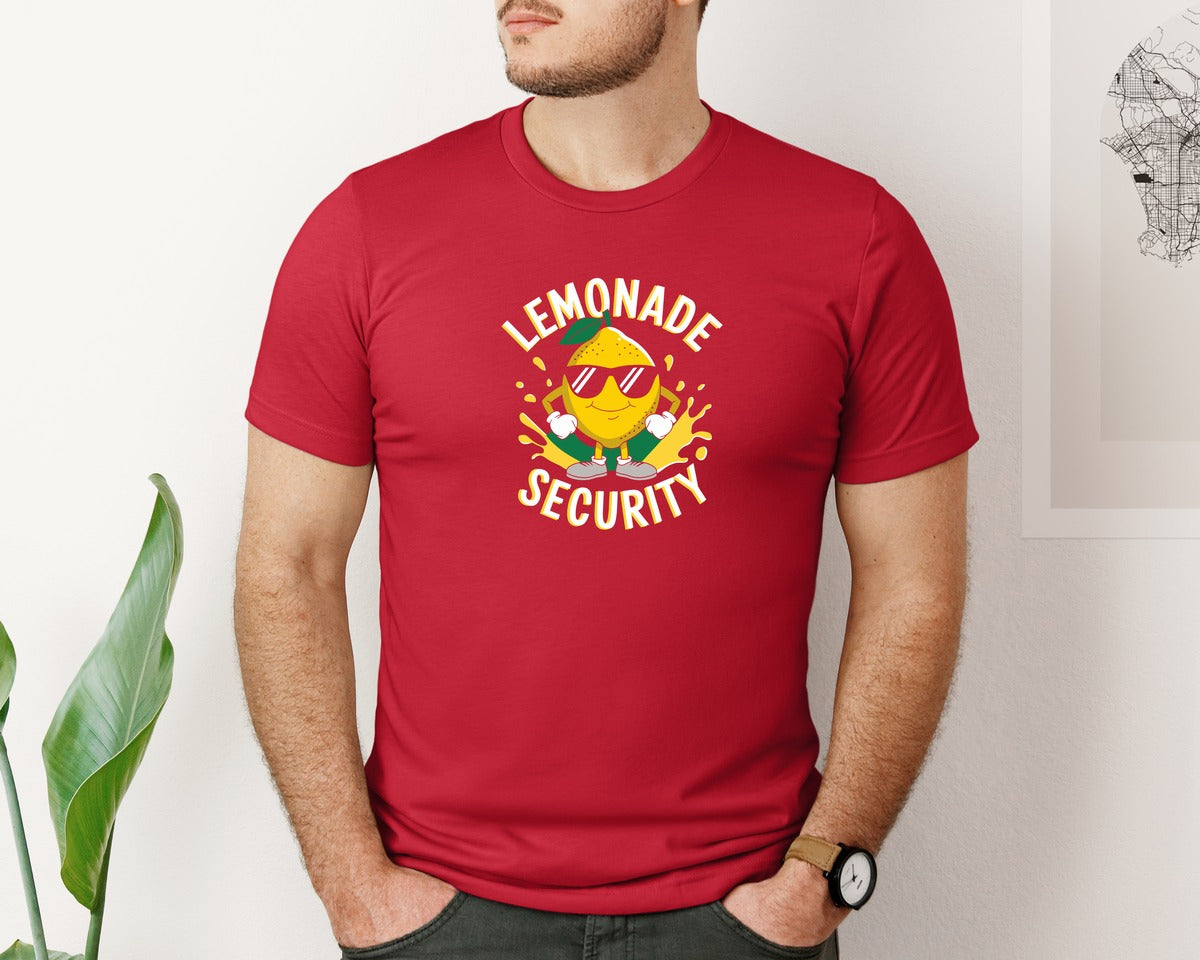 brand:Bella Canvas|color:Red|Lemonade Security T Shirt Design 2 Graphic T-Shirt