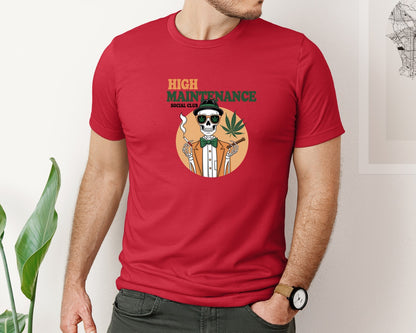 brand:Bella Canvas|color:Red|High Maintenance Social Club 3 Graphic T-Shirt