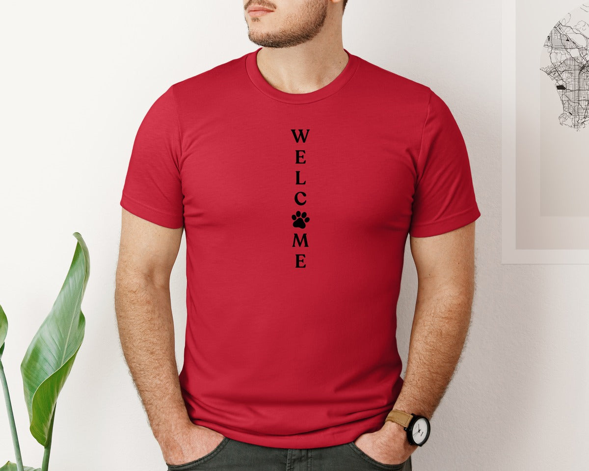 brand:Bella Canvas|color:Red|Welcome Porch Sign 22 Graphic T-Shirt