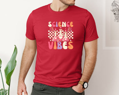 brand:Bella Canvas|color:Red|Groovy Science Vibes Chemistry T Shirt Graphic T-Shirt