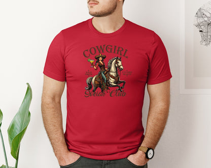 brand:Bella Canvas|color:Red|Cowgirl Social Club Cowgirl Graphic T-Shirt