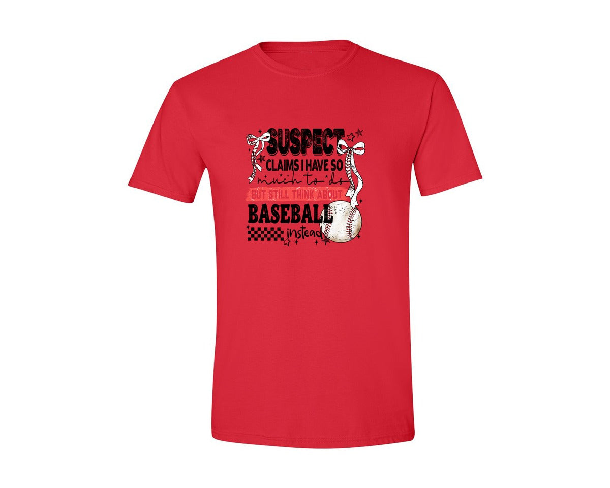 brand:Generic|color:Red|Baseball Bow Mom Quote Retro Distressed Graphic T-Shirt