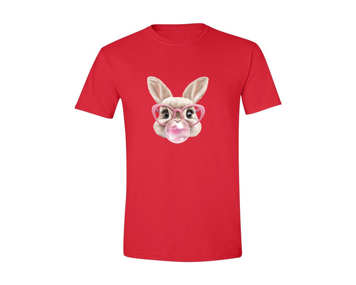brand:Generic|color:Red|Easter Bunny Coquette Bunny Blowing 3 Graphic T-Shirt