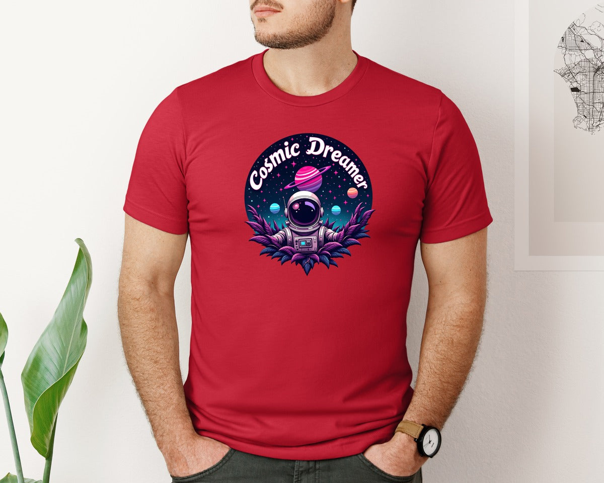 brand:Bella Canvas|color:Red|Cosmic Dreamer T Shirt Design Graphic T-Shirt