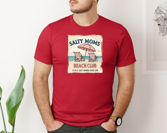 Summer Girl Salty Mom Beach Club Graphic T-Shirt