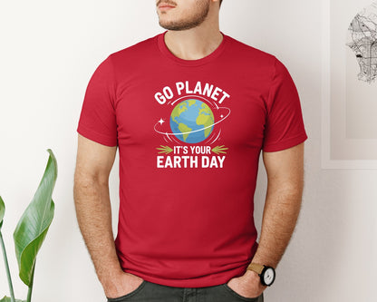 brand:Bella Canvas|color:Red|Go Planet Its Your Earth Day T Shirt 11 Graphic T-Shirt