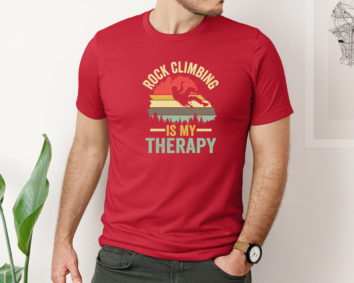 brand:Bella Canvas|color:Red|Rock Climbing Graphic 2 Graphic T-Shirt