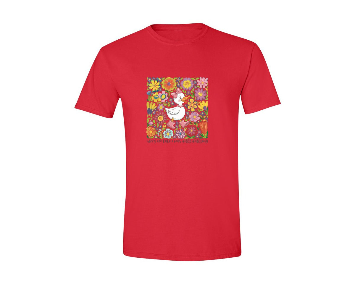 brand:Generic|color:Red|Funny Mama Goose Boho Floral Graphic T-Shirt