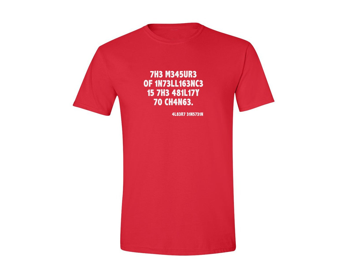 brand:Generic|color:Red|Einstein The Measure Of Intelligence Graphic T-Shirt