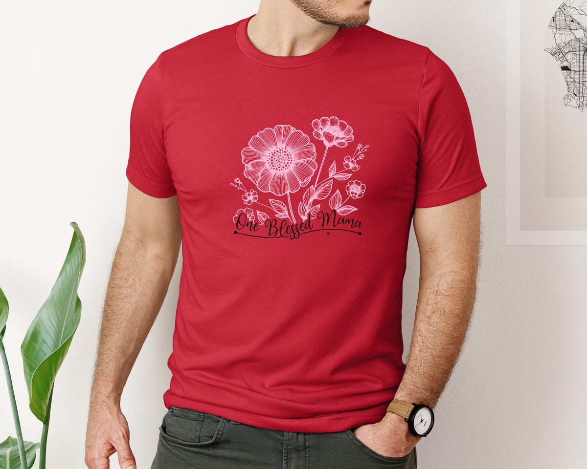 brand:Bella Canvas|color:Red|Mothers Day Funny Mom Graphic T-Shirt