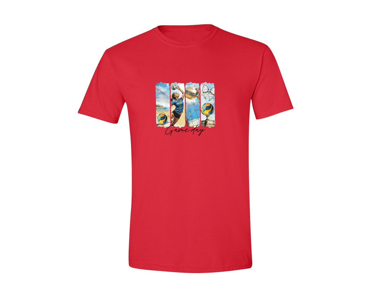 brand:Generic|color:Red|Volleyball Game Day 3 Graphic T-Shirt