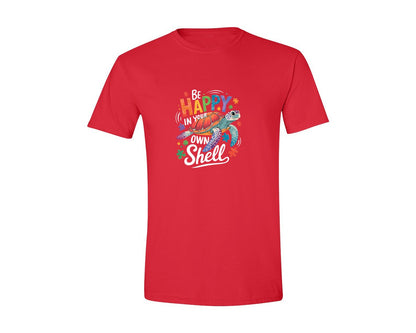 brand:Generic|color:Red|Be Happy In Your Own Shell Autism Avg Graphic T-Shirt